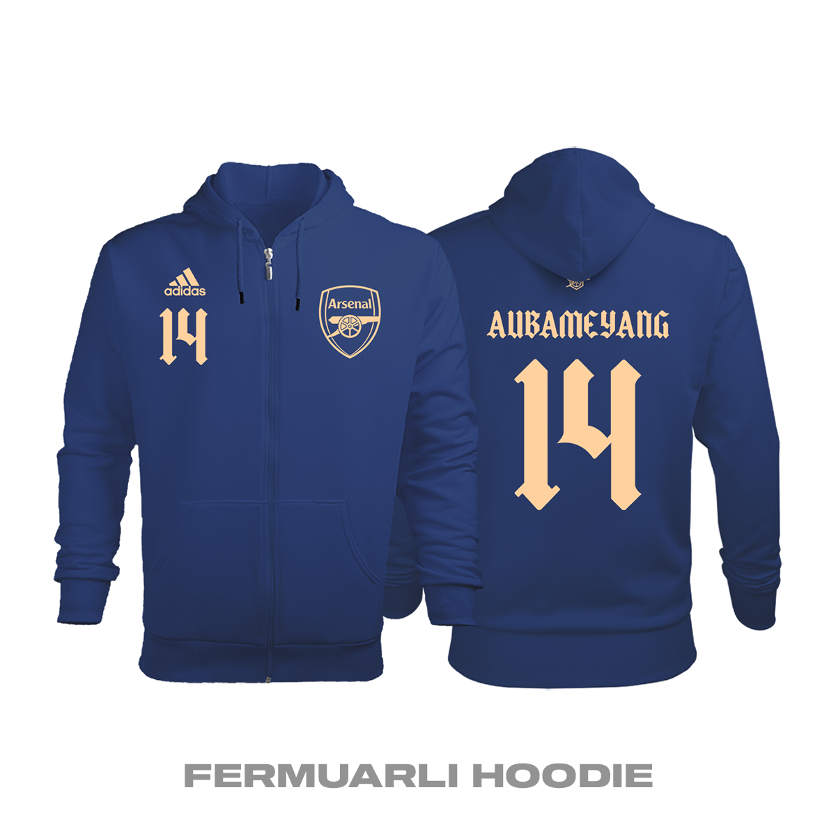 Arsenal: Third Edition 2020/2021 Fermuarlı Kapüşonlu Hoodie