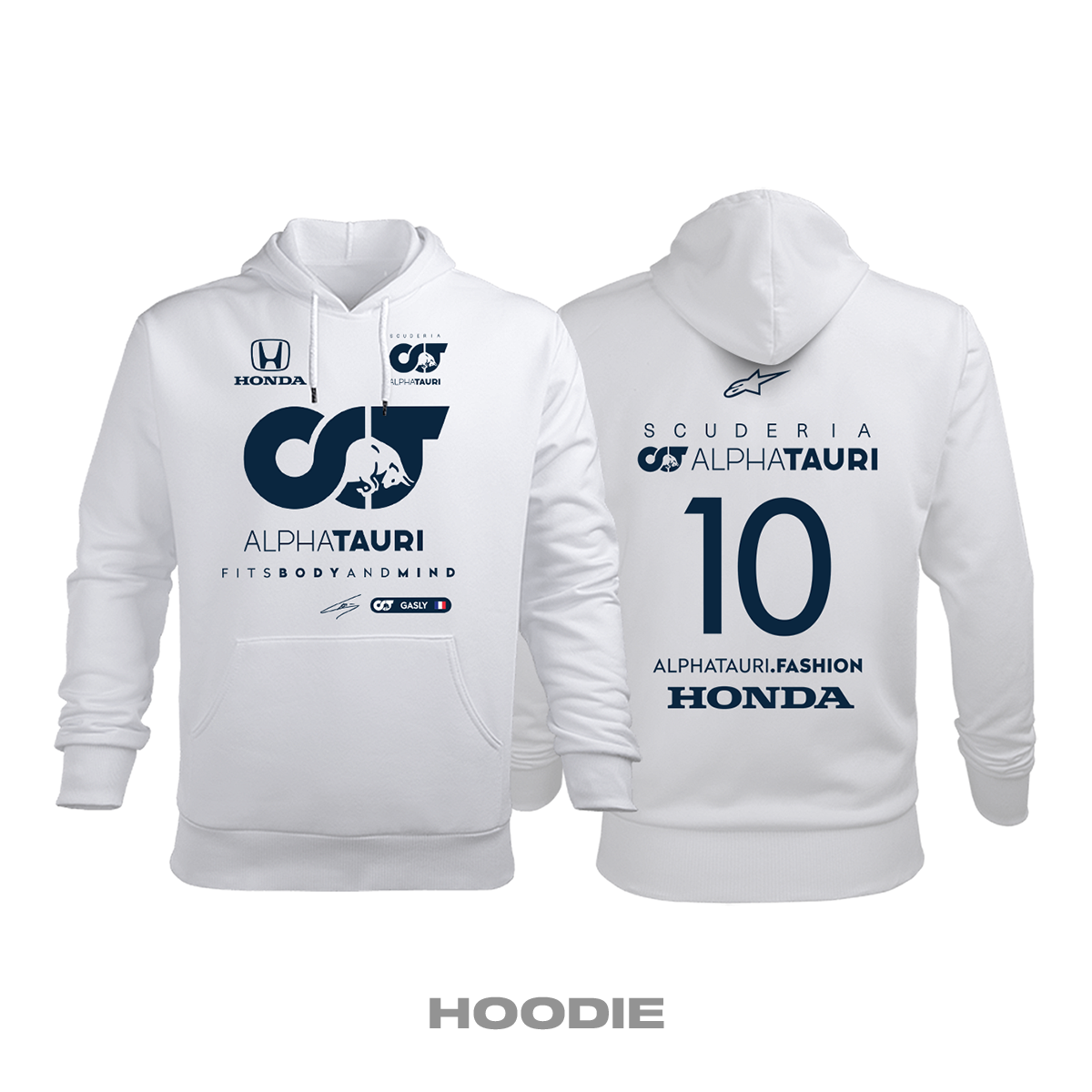 Scuderia AlphaTauri: White Edition 2021 Kapüşonlu Hoodie L