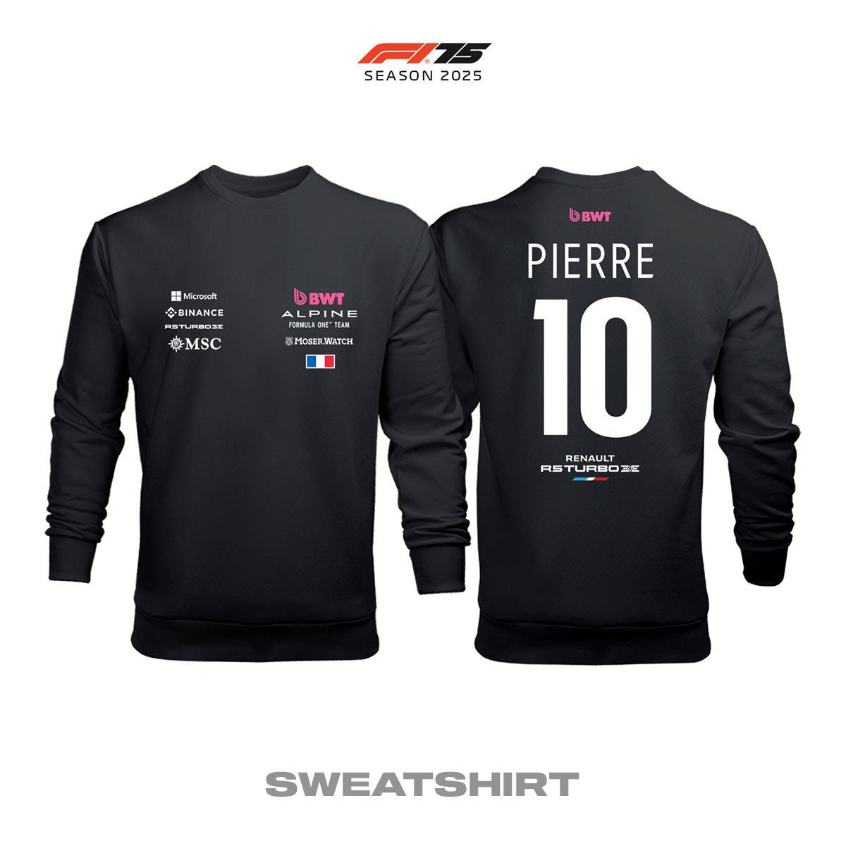Alpine F1 Team: A525 - Black Crew Edition 2025 Sweatshirt