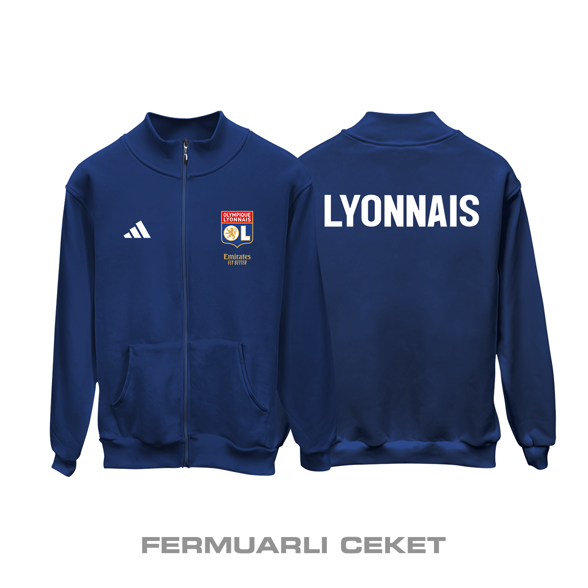 Lyonnais: Club Culture Series - Navy Edition Fermuarlı Ceket