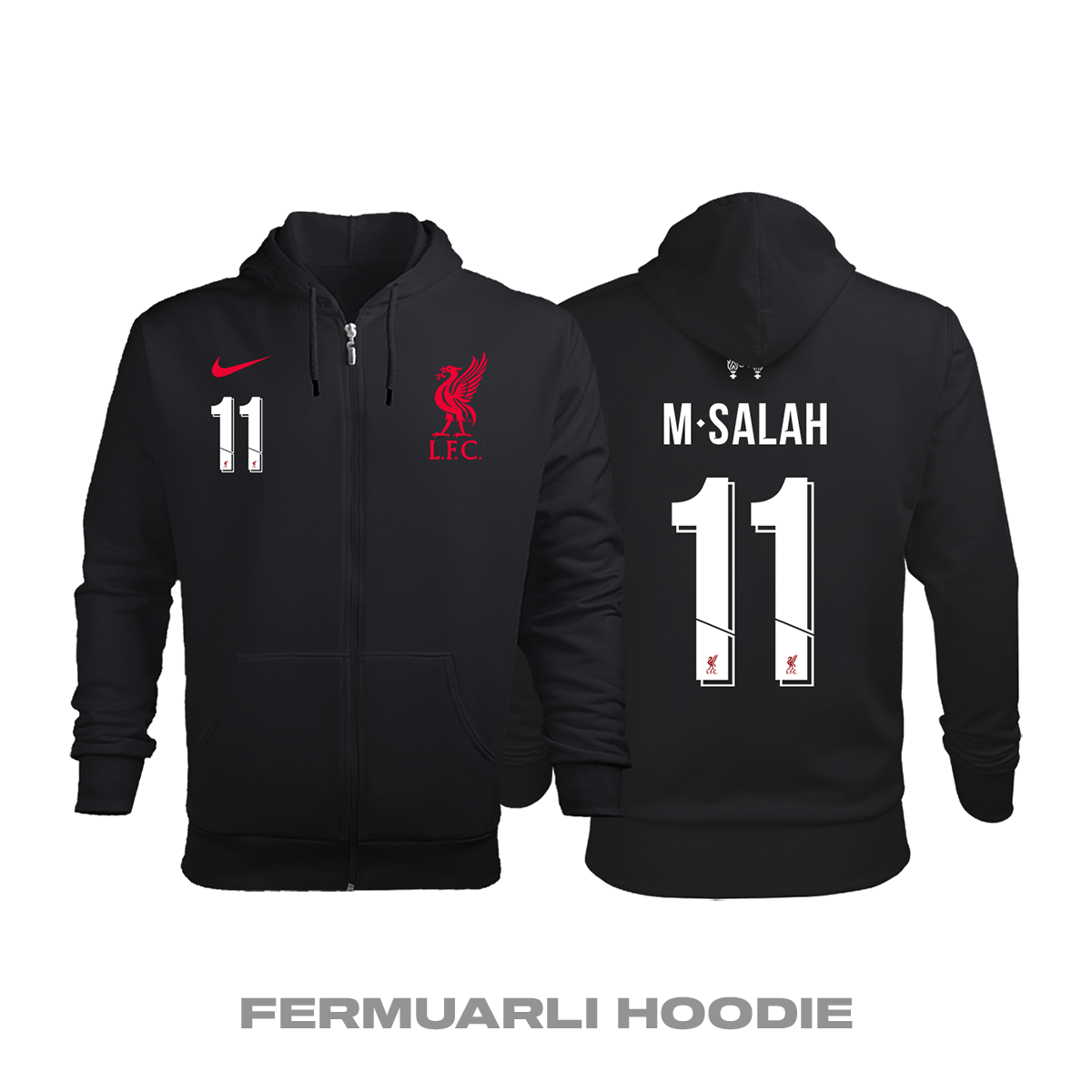 Liverpool: Third Edition 2020/2021 Fermuarlı Kapüşonlu Hoodie M