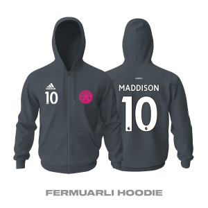 Leicester City: Third Edition 2021/2022 Fermuarlı Kapüşonlu Hoodie