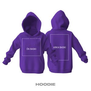 Kişisel Baskı - Mor Kapüşonlu Hoodie