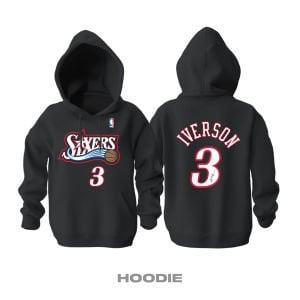Philadelphia 76ers: Retro Edition - Black Kapüşonlu Hoodie