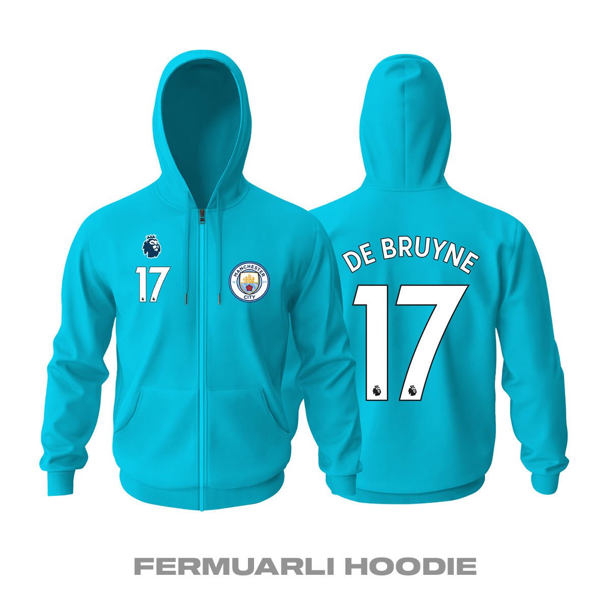 Manchester City: Home Edition 2021/2022 Fermuarlı Kapüşonlu Hoodie
