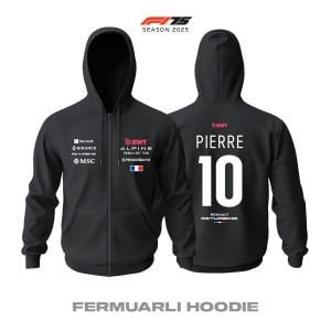 Alpine F1 Team: A525 - Black Crew Edition 2025 Fermuarlı Hoodie