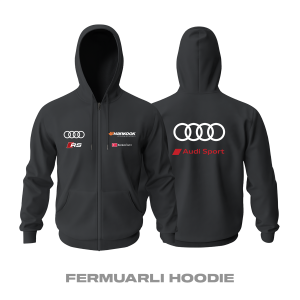 Audi: DTM Black Edition 2023 Fermuarlı Kapüşonlu Hoodie