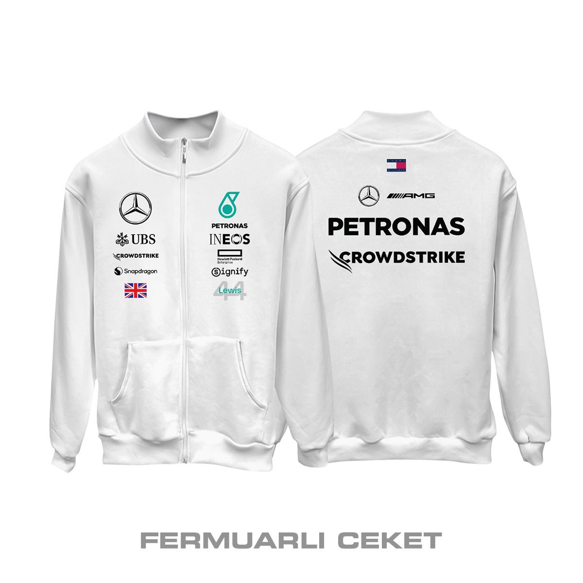 AMG Petronas F1 Team: W15 White Edition Fermuarlı Ceket