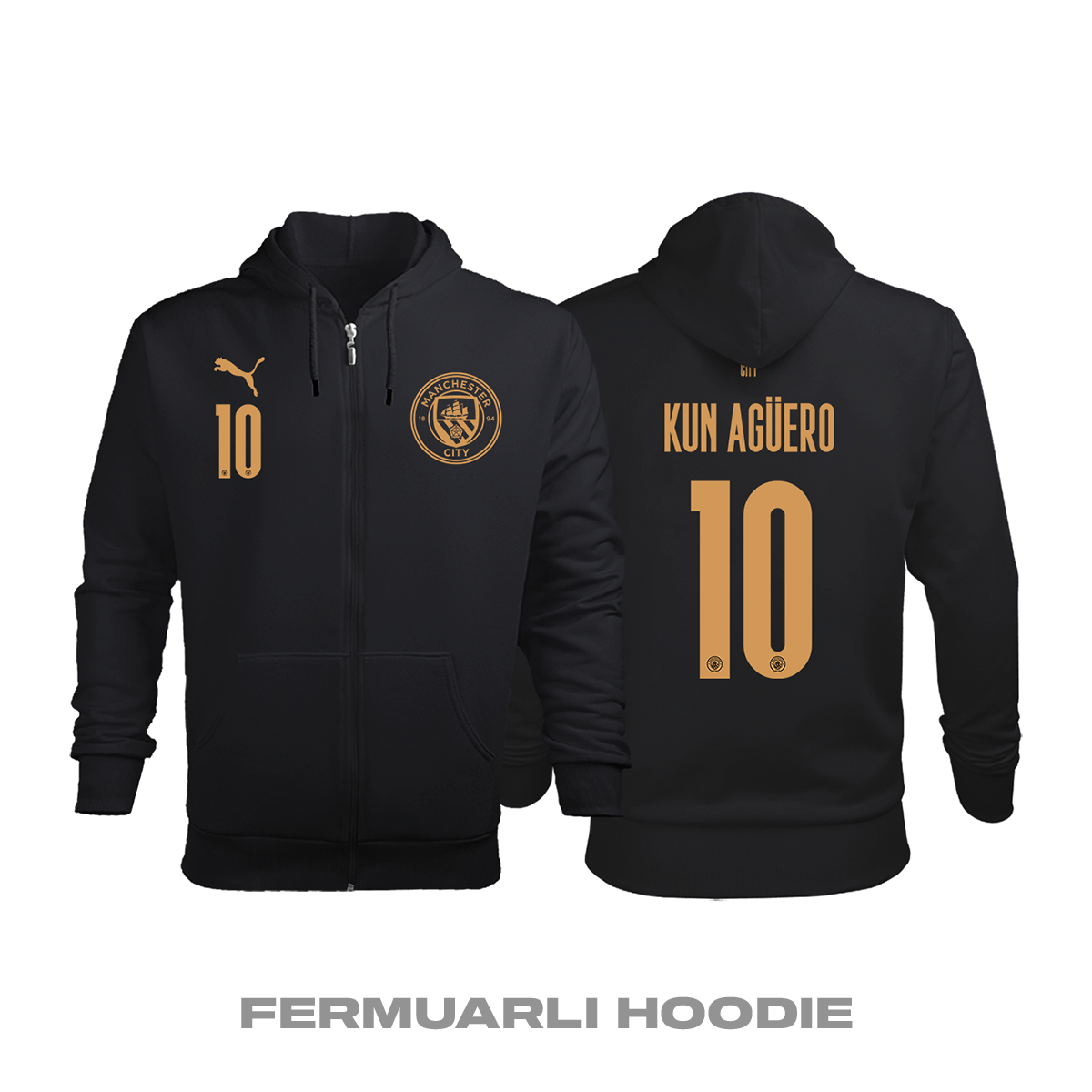 Manchester City: Away Edition 2020/2021 Fermuarlı Kapüşonlu Hoodie 2XL
