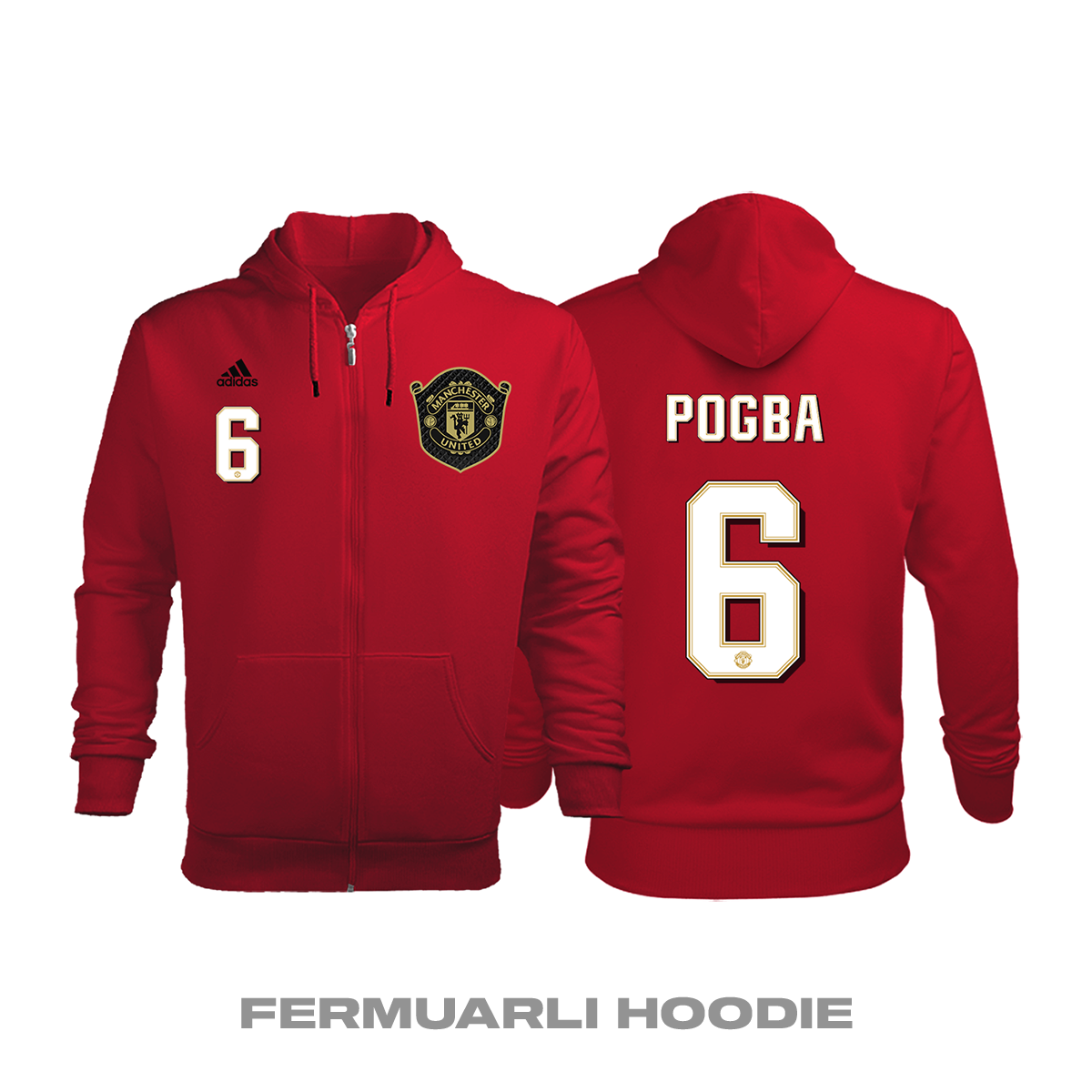 Manchester United: Home Edition 2019/2020 Fermuarlı Kapüşonlu Hoodie