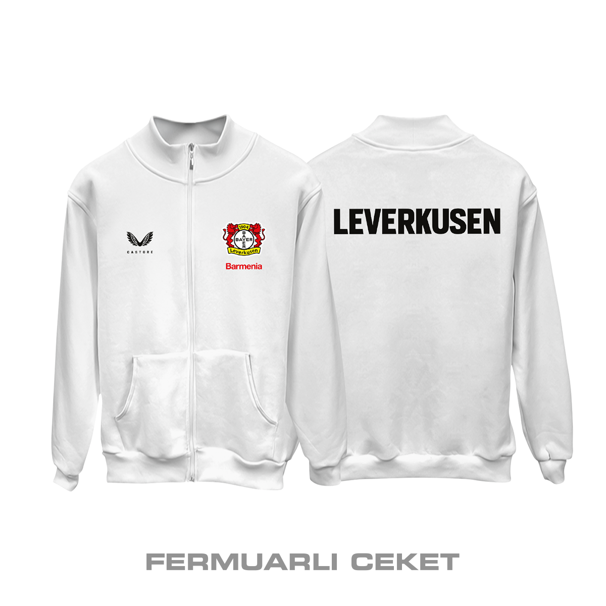 Leverkusen: Club Culture Series - White Edition Fermuarlı Ceket