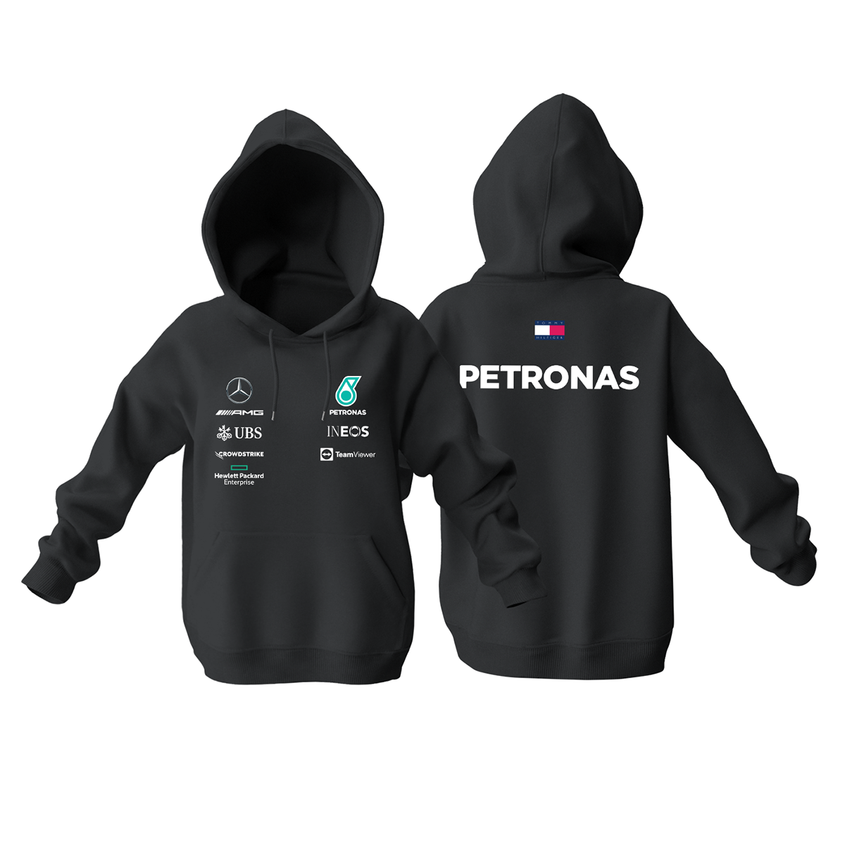 AMG Petronas F1 Team: Black Crew Edition Kapüşonlu Hoodie 4XL