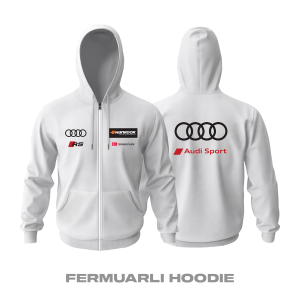 Audi: DTM White Edition 2023 Fermuarlı Kapüşonlu Hoodie