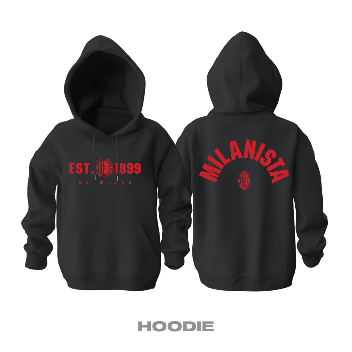 ACMilan: MILANISTA 2025 - Black Edition Kapüşonlu Hoodie