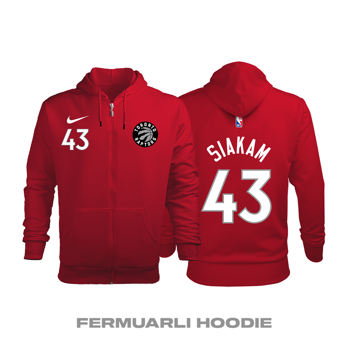 Toronto Raptors: Icon Edition 2017/2018 Fermuarlı Kapüşonlu Hoodie L