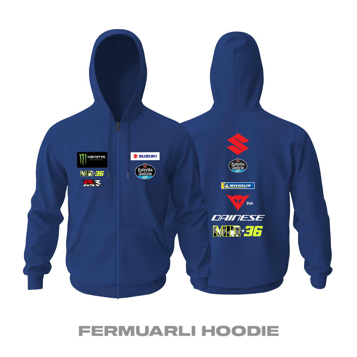Team Suzuki MotoGP: Joan Mir Edition Fermuarlı Kapüşonlu Hoodie L