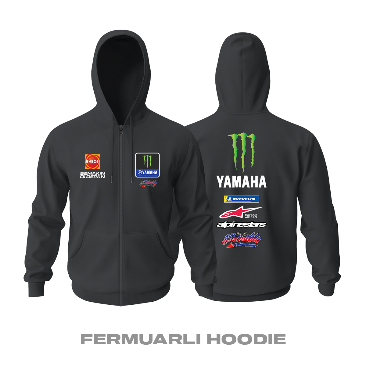 Yamaha Factory Racing: Fabio Quartararo Edition Fermuarlı Kapüşonlu Hoodie L