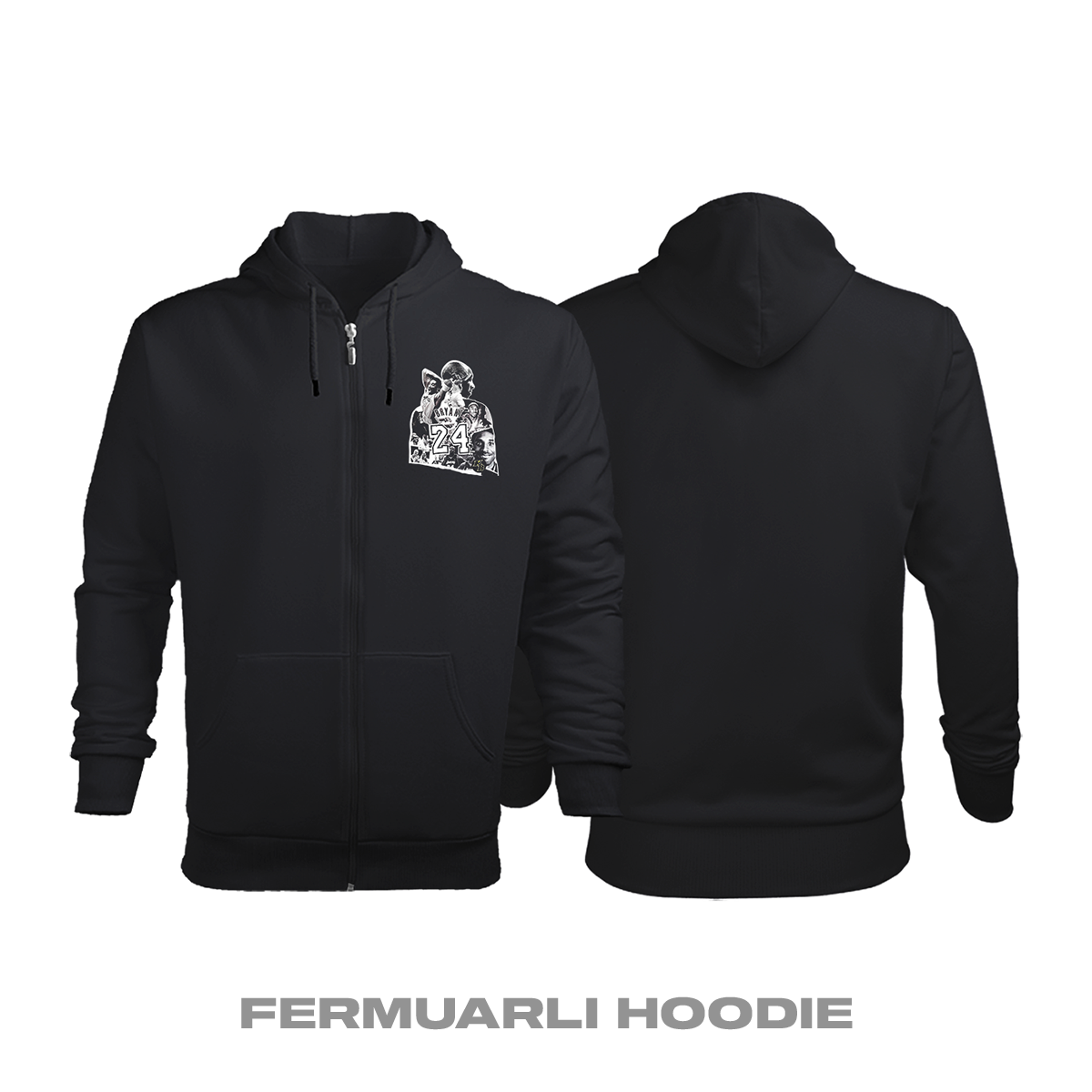 Kobe The Legends Fermuarlı Kapüşonlu Hoodie