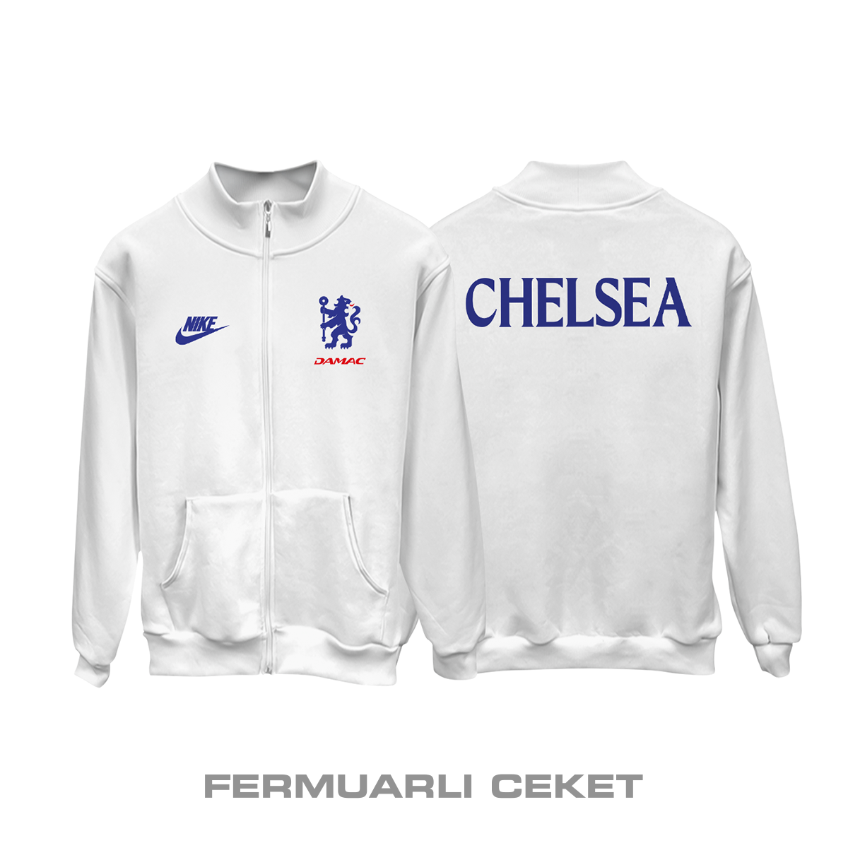 Chelsea: Club Culture Series - White Edition Fermuarlı Ceket