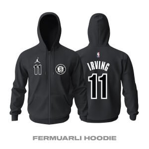 Brooklyn Nets: Statement Edition 2022/2023 Fermuarlı Kapüşonlu Hoodie