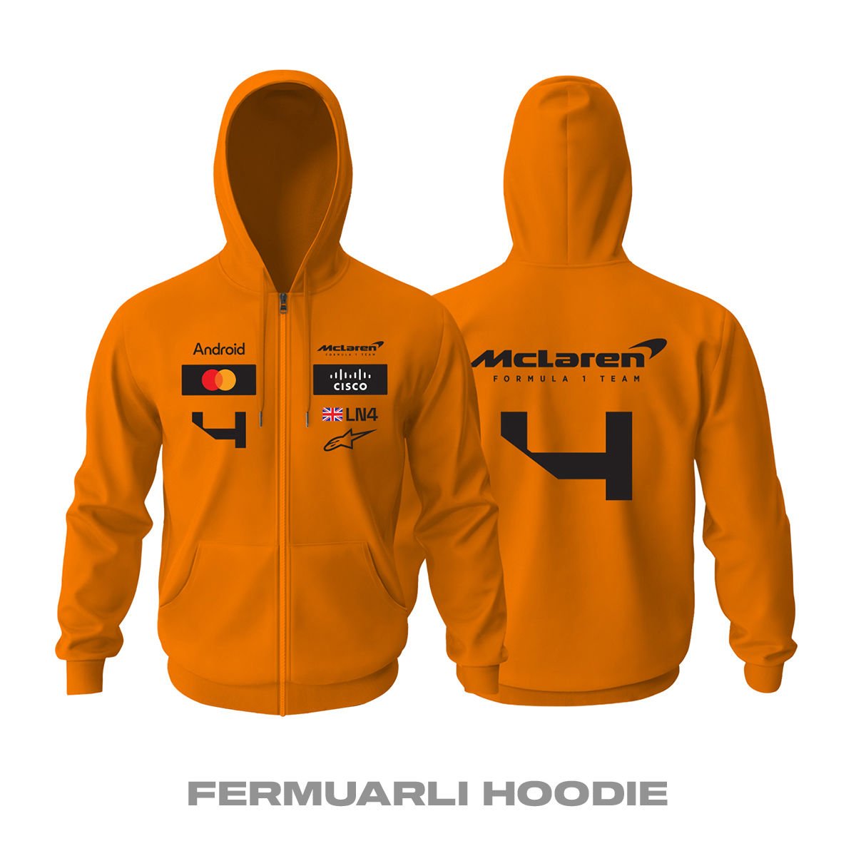 McLaren F1 Team: MCL38 Edition Updated Fermuarlı Hoodie