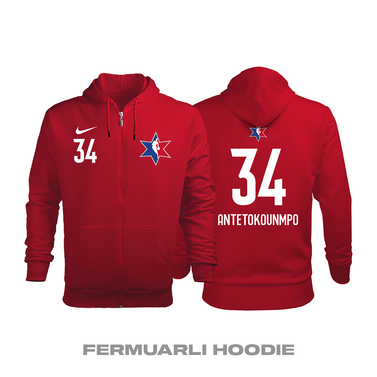 All-Star: Team Giannis Starters Edition 2019/2020 Fermuarlı Kapüşonlu Hoodie XS