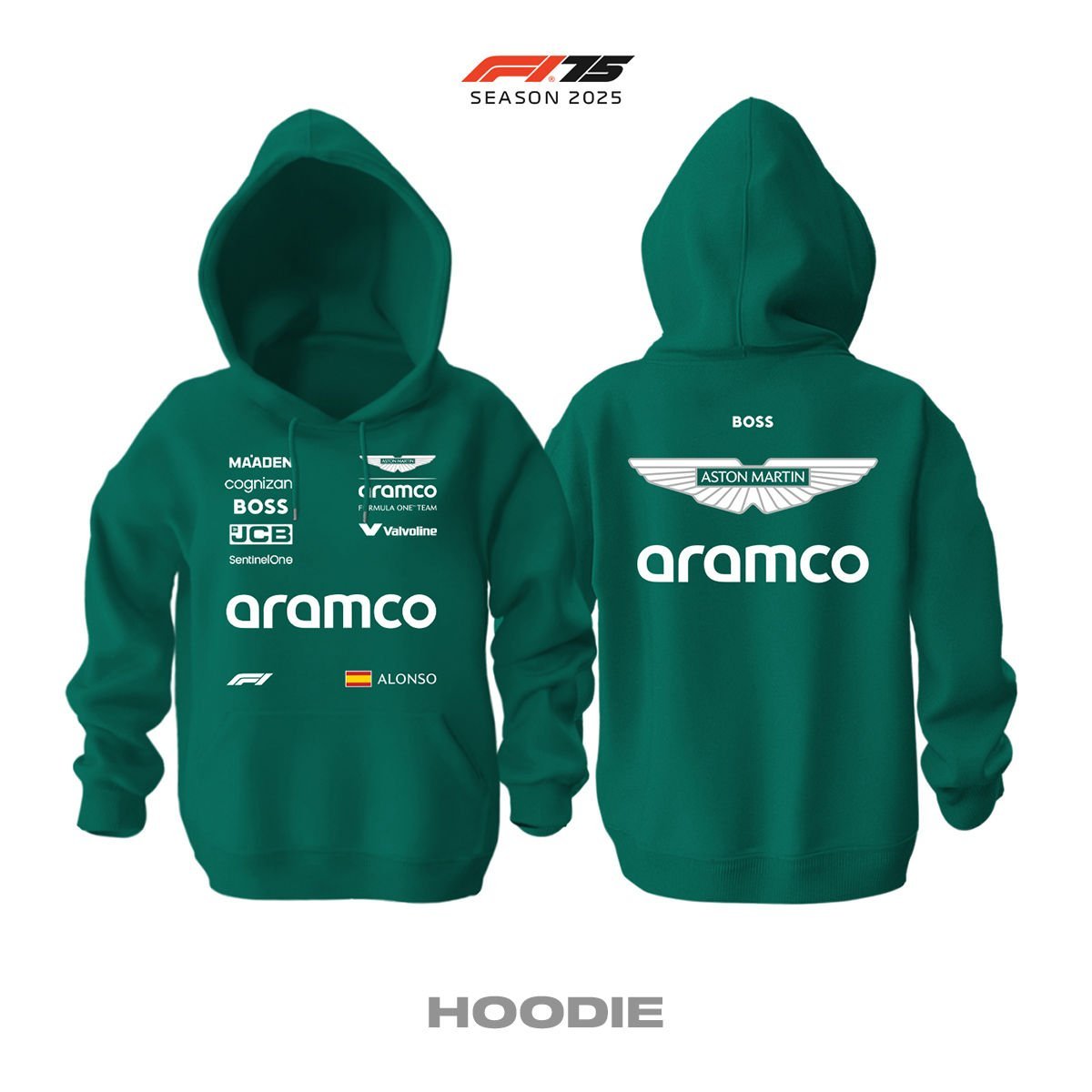 Aston Martin F1 Team: AMR25 Green Edition 2025 Kapüşonlu Hoodie