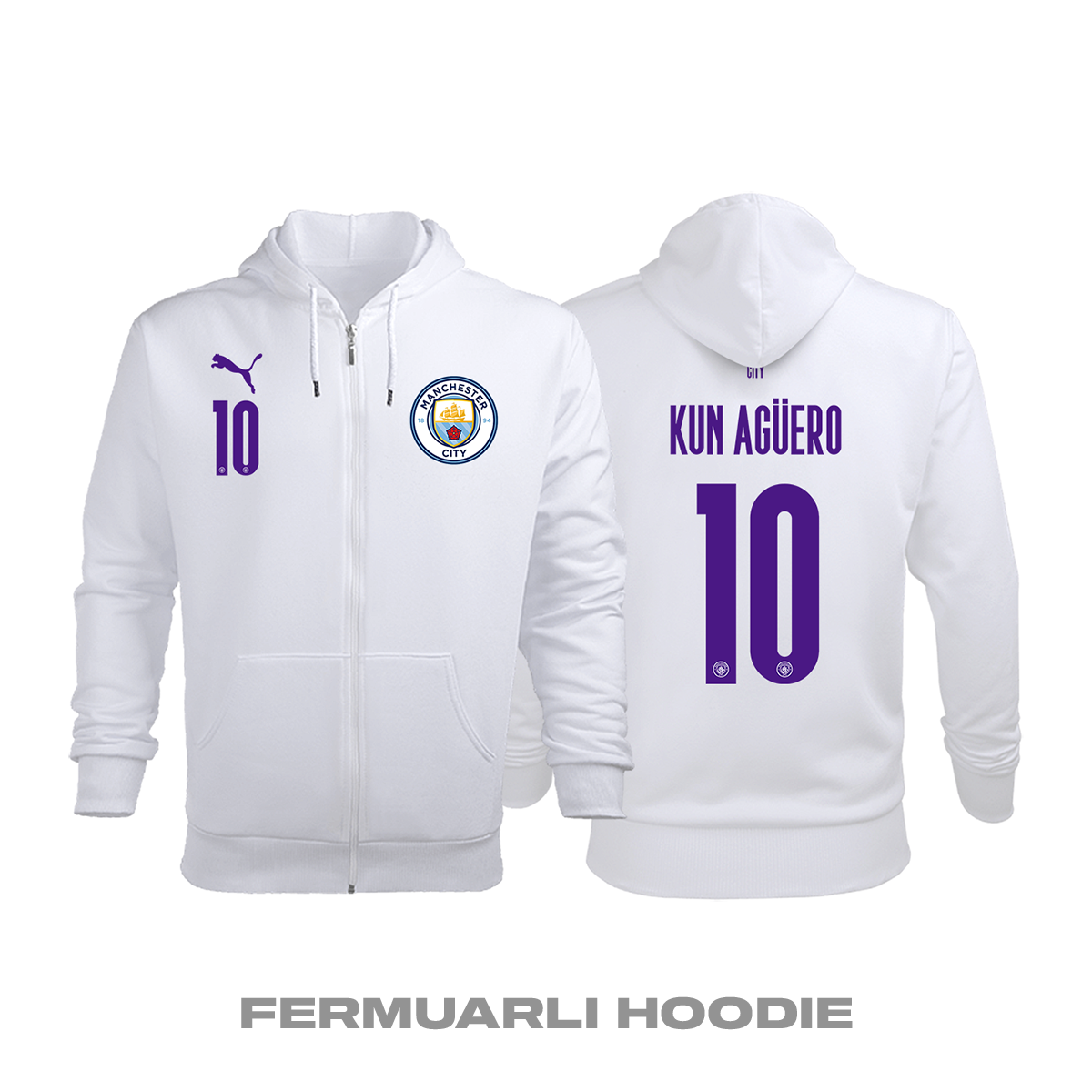 Manchester City: Third Edition 2020/2021 Fermuarlı Kapüşonlu Hoodie 2XL