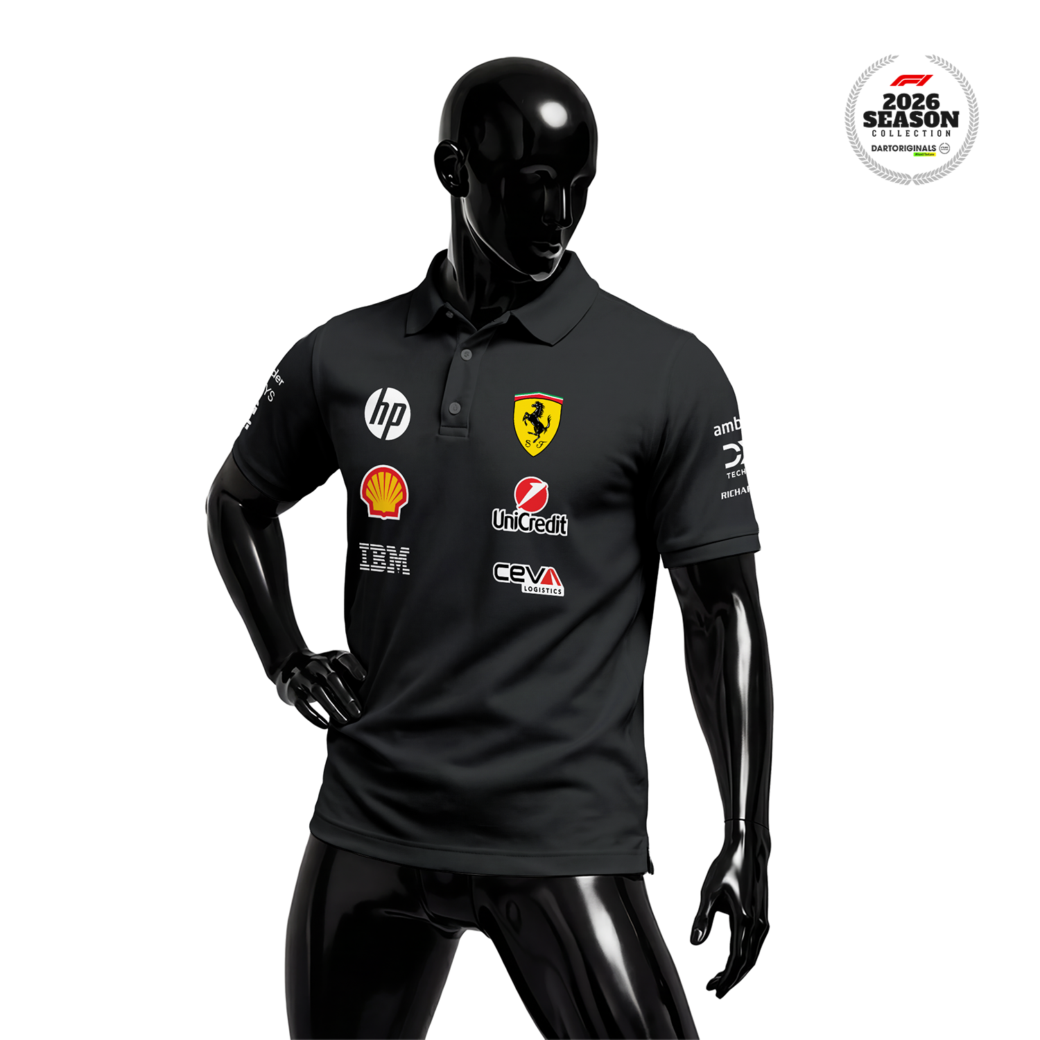 Scuderia Ferrari: SF-26 Merch Edition - Black 2026 Polo Yaka