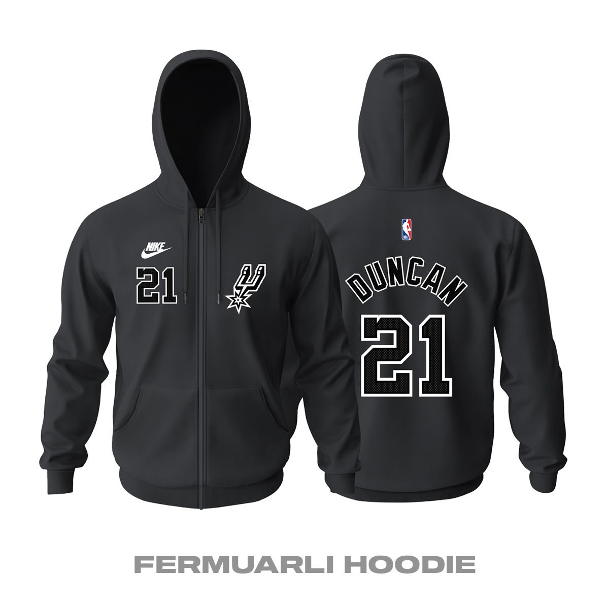 San Antonio Spurs: Classic Edition 2022/2023 Fermuarlı Kapüşonlu Hoodie