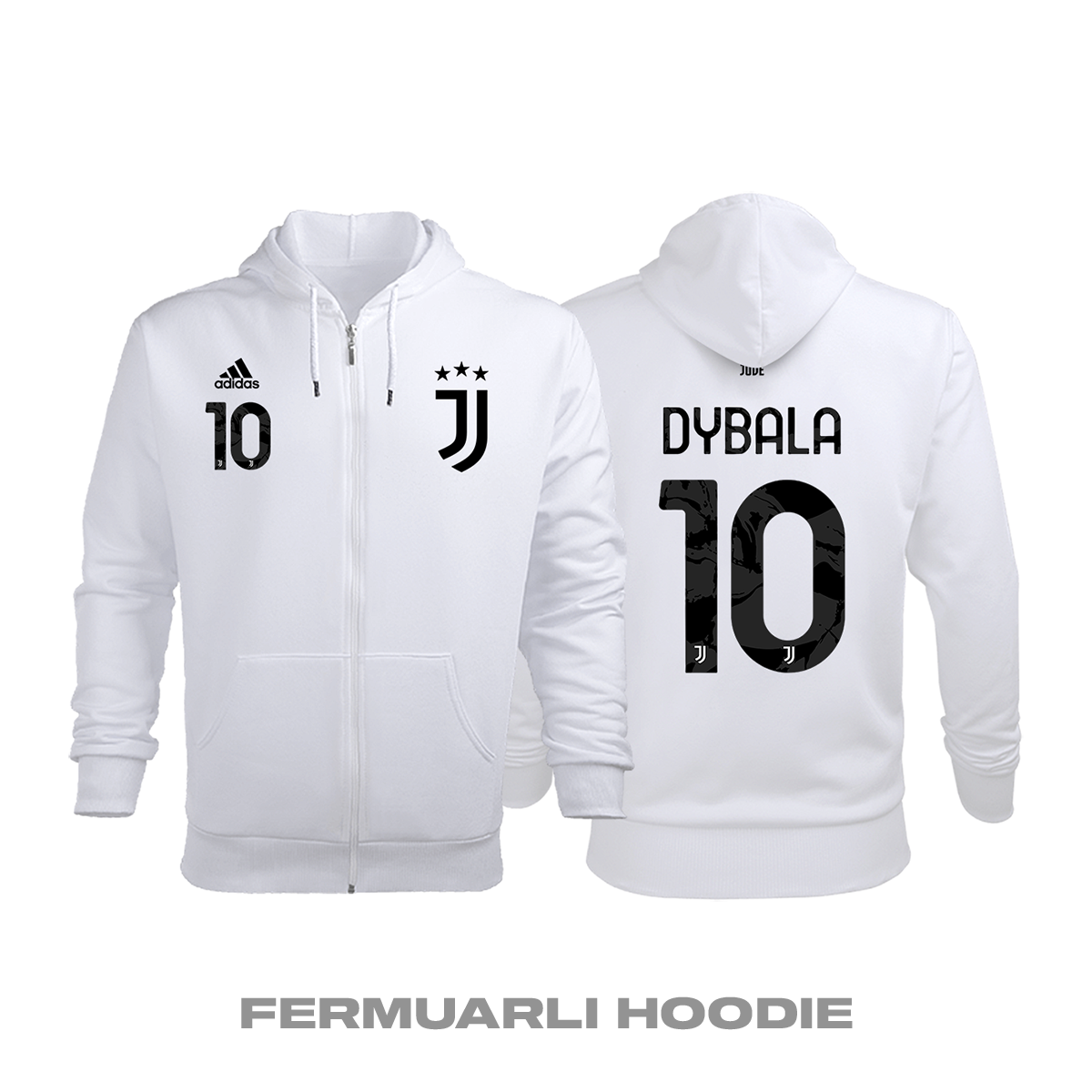 Juventus: Home Edition 2020/2021 Fermuarlı Kapüşonlu Hoodie