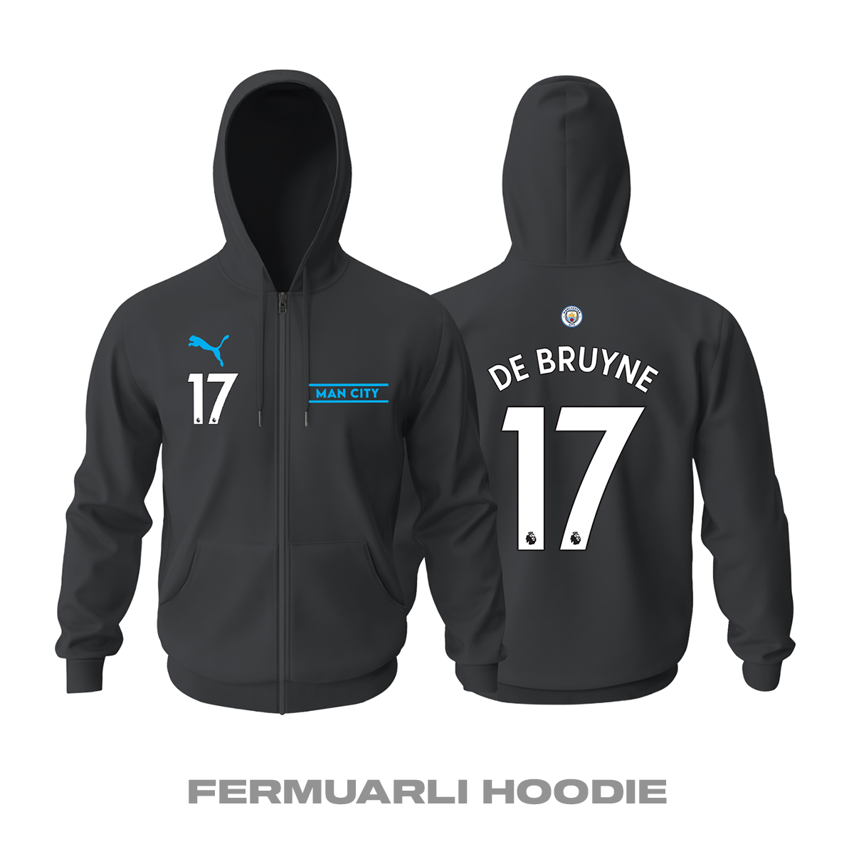Manchester City: Third Edition 2021/2022 Fermuarlı Kapüşonlu Hoodie 2XL