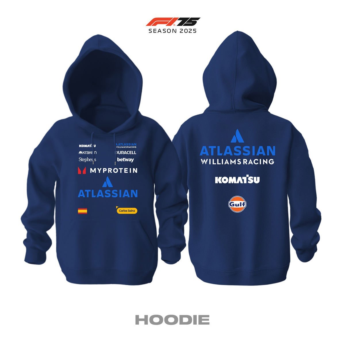 Williams F1 Team: FW47 Navy Edition 2025 Kapüşonlu Hoodie