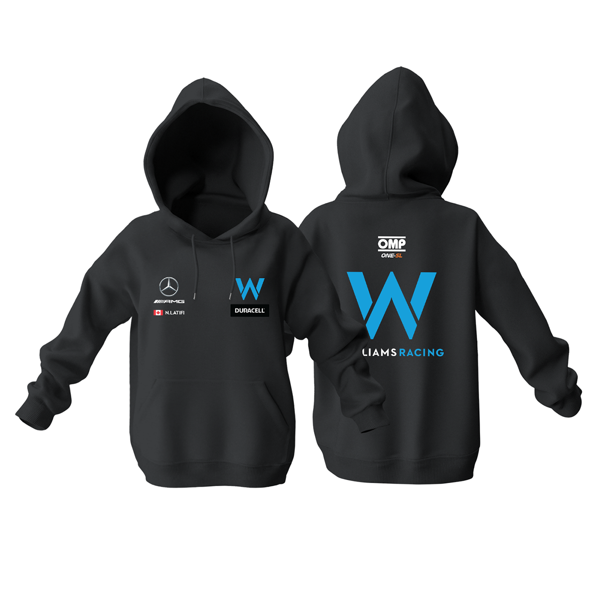 Williams Racing: Black Edition 2022 Kapüşonlu Hoodie 4XL
