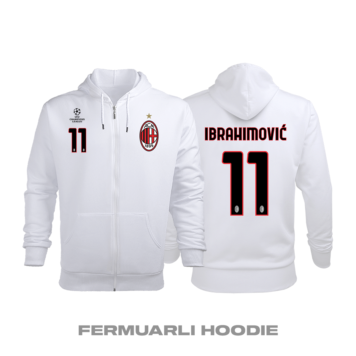 Milan: Away Edition 2020/2021 Fermuarlı Kapüşonlu Hoodie