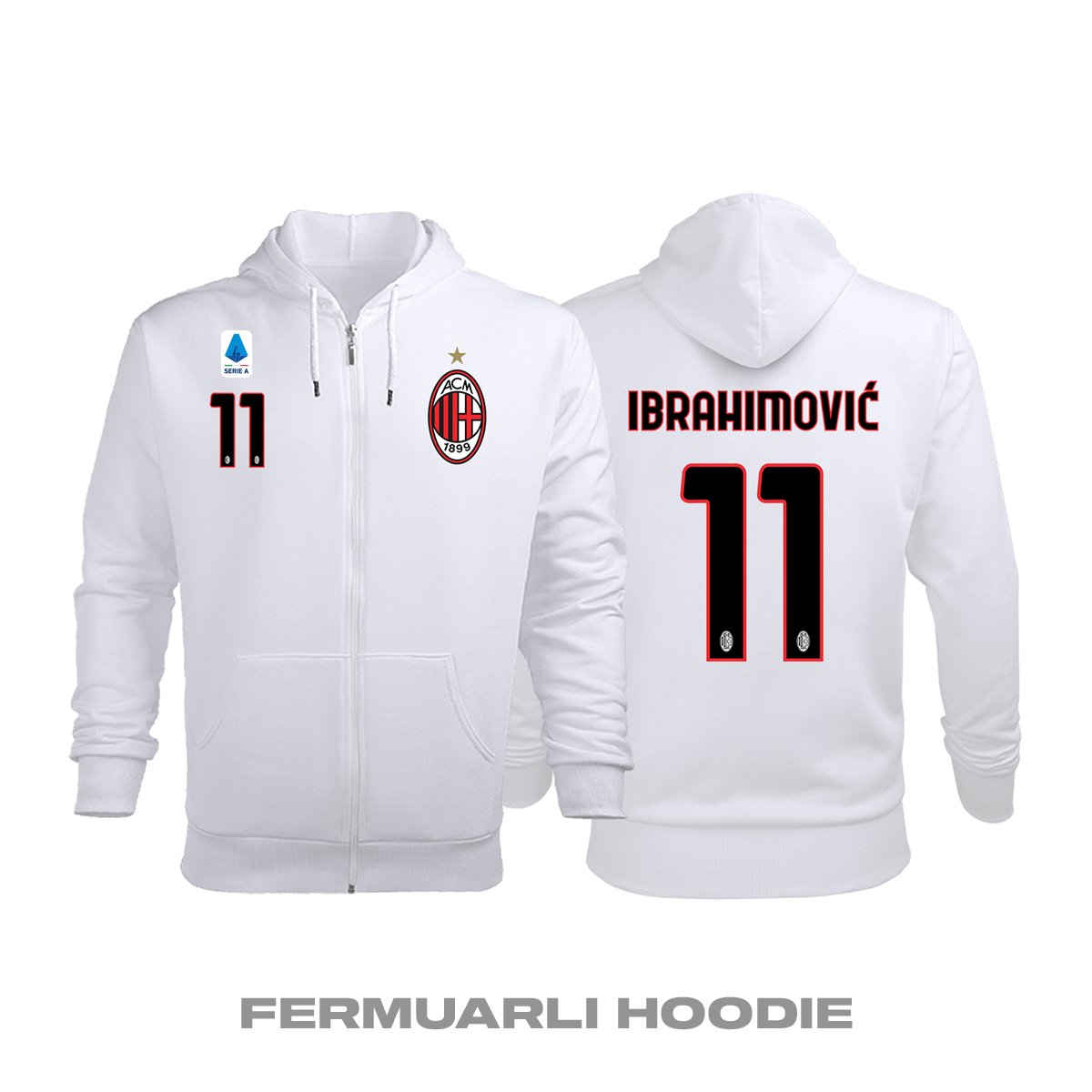 Milan: Away Edition 2020/2021 Fermuarlı Kapüşonlu Hoodie