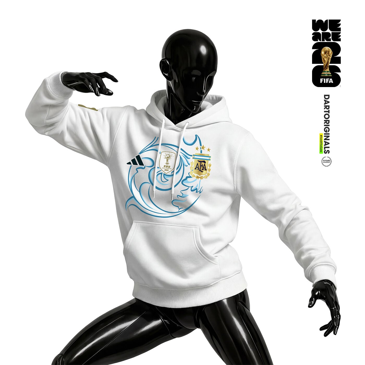 Argentina: White Edition - FIFA World Cup™ 2026 Kapüşonlu Hoodie