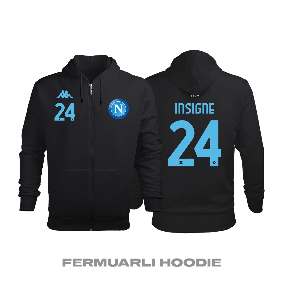 Napoli: Third Edition 2020/2021 Fermuarlı Kapüşonlu Hoodie