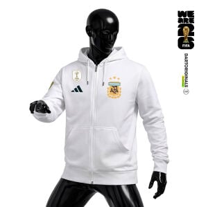 Argentina: White Edition - FIFA World Cup™ 2026 Fermuarlı Kapüşonlu Hoodie