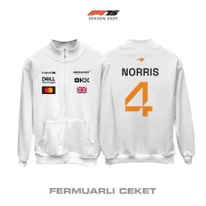 McLaren F1 Team: MCL39 White Crew Edition 2025 Fermuarlı Ceket