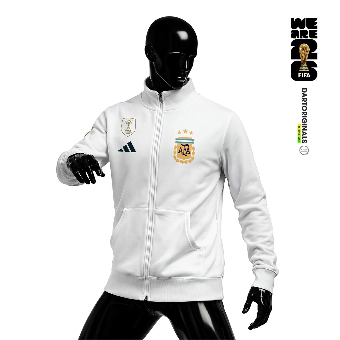 Argentina: White Edition - FIFA World Cup™ 2026 Fermuarlı Ceket