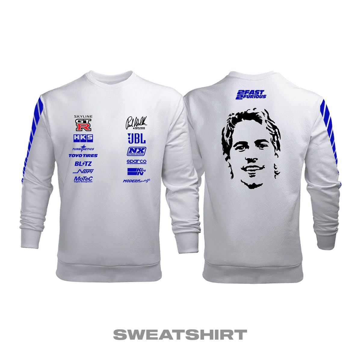 Paul Walker: Skyline GTR R34 - White Edition Sweatshirt