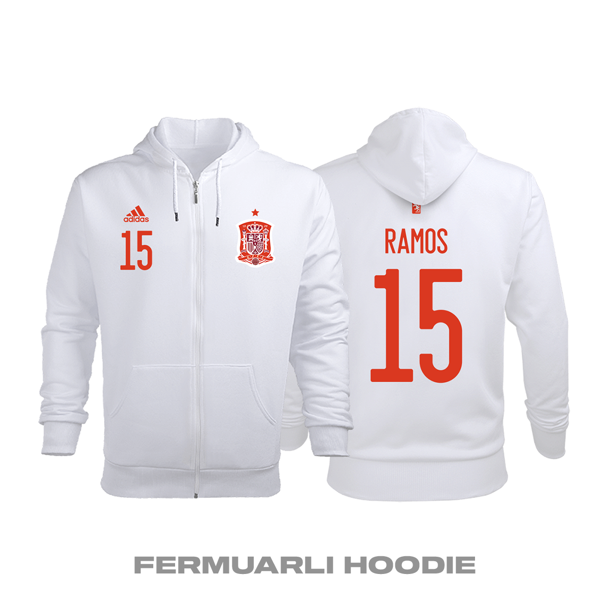 İspanya: Away Edition 2019/2020 Fermuarlı Kapüşonlu Hoodie
