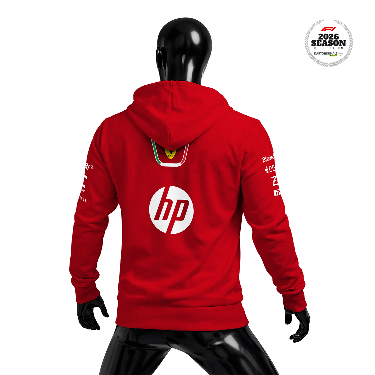 Scuderia Ferrari: SF-26 Merch Edition - Red 2026 (WHITE HP) Fermuarlı Hoodie