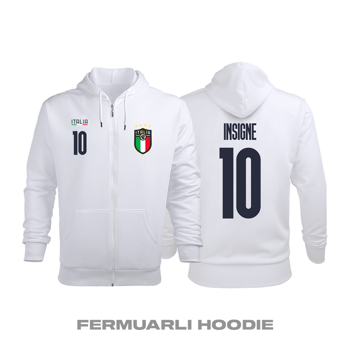 İtalya: Away Edition 2019/2020 Fermuarlı Kapüşonlu Hoodie