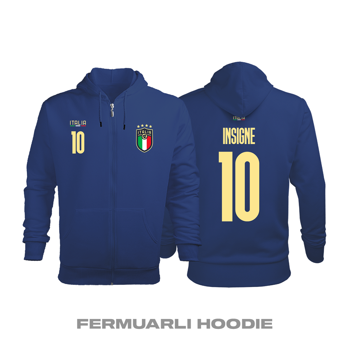 İtalya: Home Edition 2019/2020 Fermuarlı Kapüşonlu Hoodie