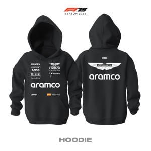 Aston Martin F1 Team: AMR25 Black Edition 2025 Kapüşonlu Hoodie