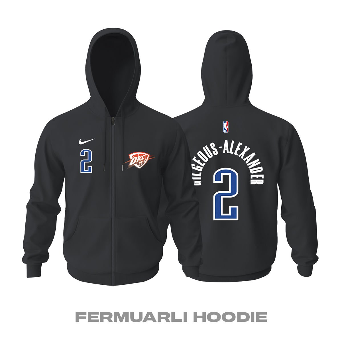 Oklahoma City Thunder: City Edition 2022/2023 Fermuarlı Kapüşonlu Hoodie