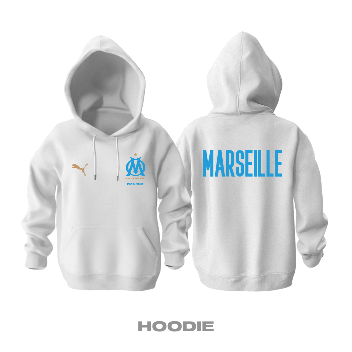 Marseille: Club Culture Series - White Edition Kapüşonlu Hoodie