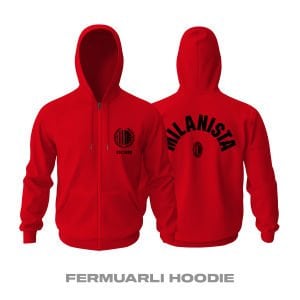 ACMilan: MILANISTA 2025 - Red Edition Fermuarlı Kapüşonlu Hoodie